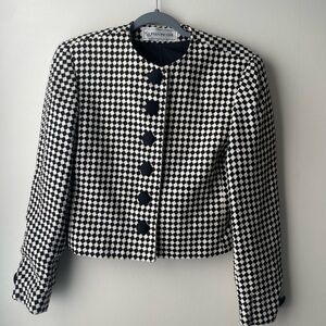 Evan Picone Checkered Jacket w/ shoulder pads